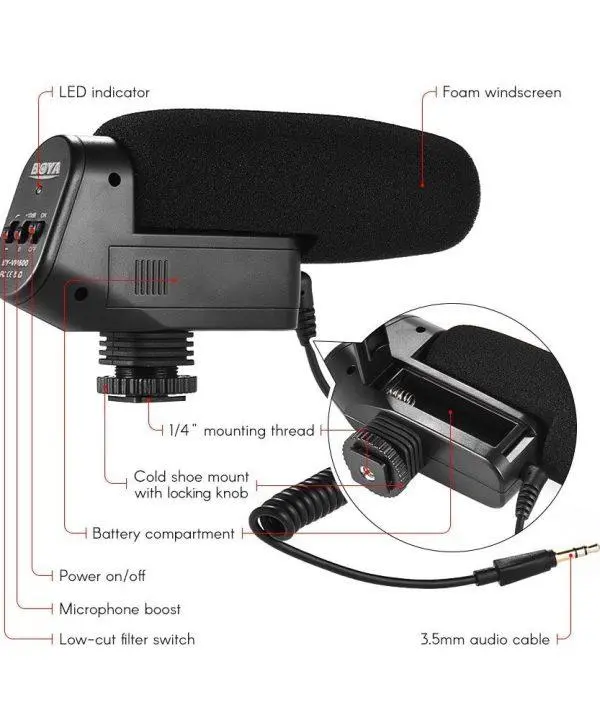 BOYA BY-VM600 Cardioid Directional Condenser Microphone - Image 3