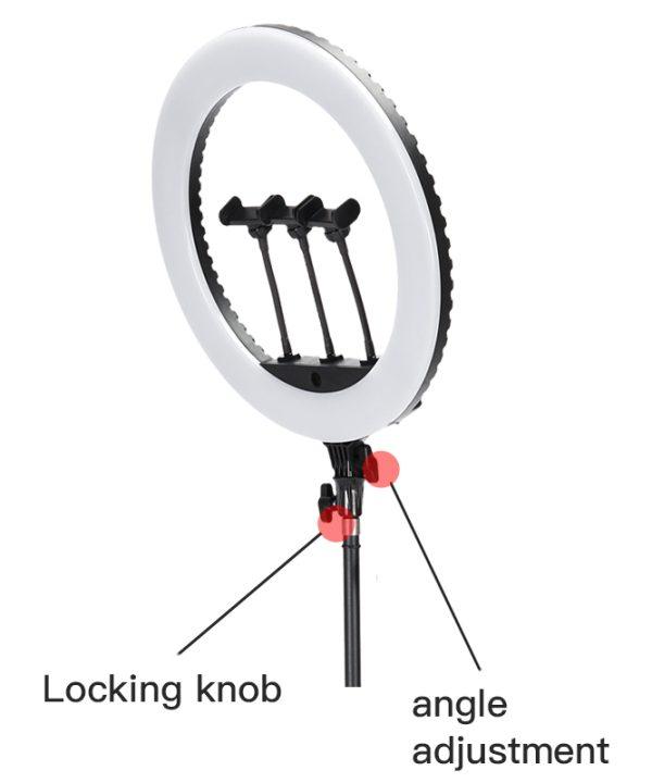 JMARY FM‑18R 18″ (45cm) LED Ring Light with Adjustable Stand - Image 3