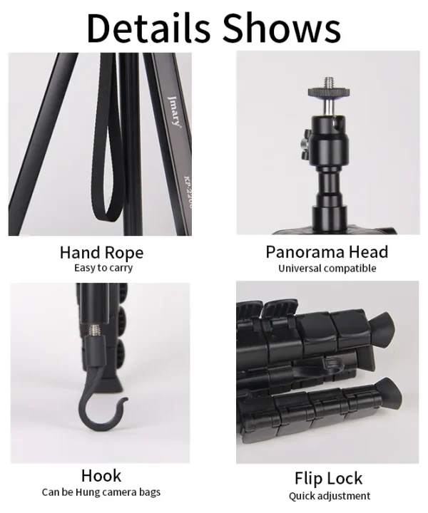 JMARY KP‑2208 Multifunctional Tripod & Monopod for Camera and Mobile - Image 5