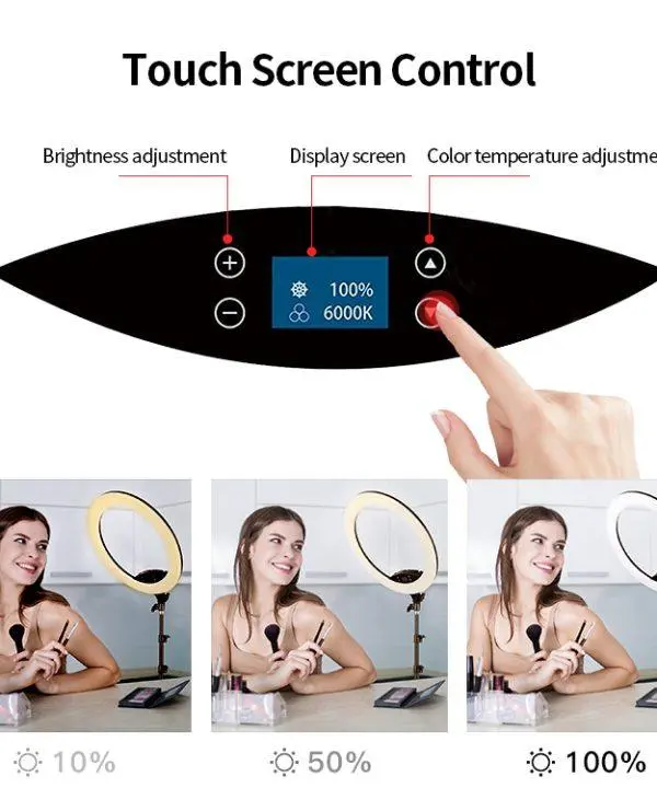 Jmary FM 19R 19 Inches Ring Light With Touch Screen and Stand - Image 4