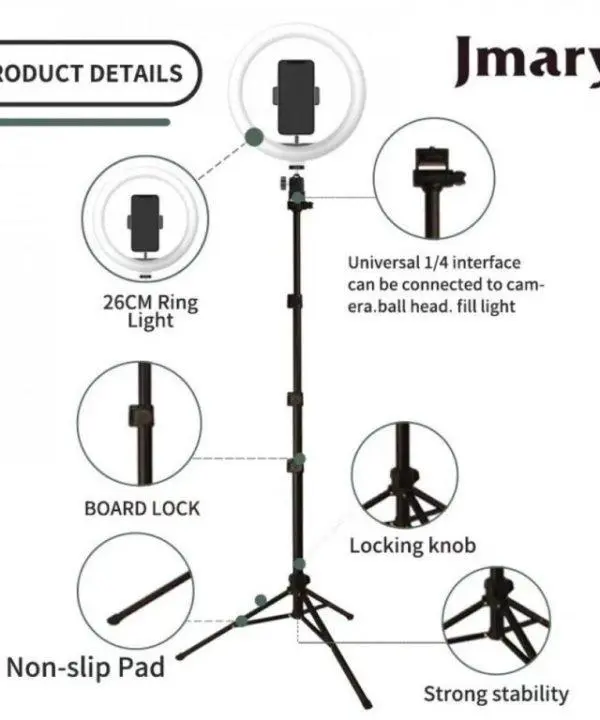 Jmary FM 536A 10 inches Ring Light With Stand - Image 3