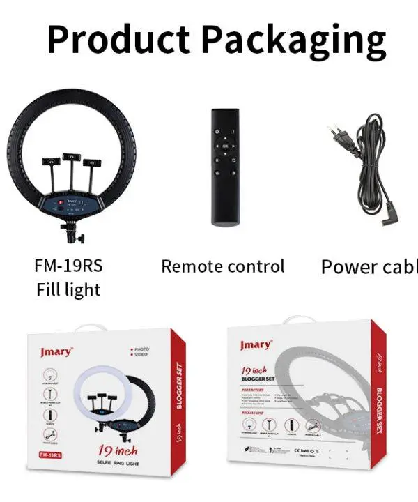 Jmary FM 19R 19 Inches Ring Light With Touch Screen and Stand