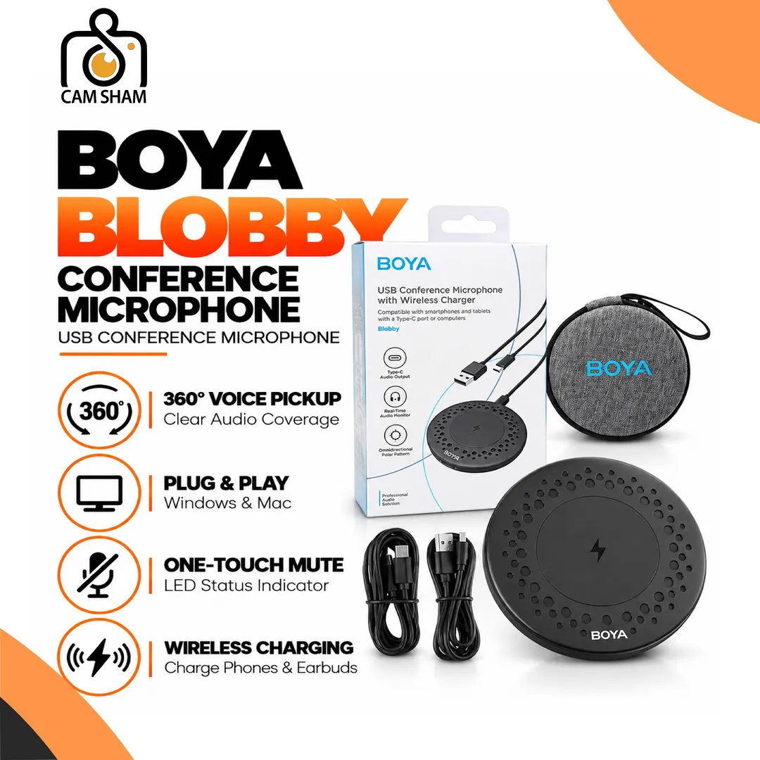 97ds Blobby USB Conference Microphone with Wireless Charger - Image 1