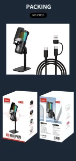 Jmary MC-PW13 RGB Light Plug and Play Desktop Microphone - Image 3