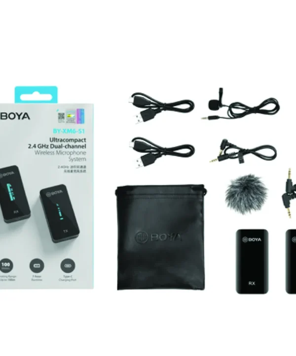 BOYA XM6‑S1 Single Person Wireless Microphone System for Camera & Smartphone - Image 4