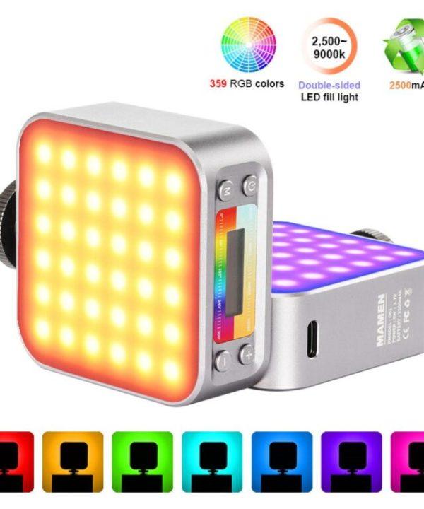 Mamen Metal Frame RGB Do1 LED Fill Light Double-Sided Portable LED Light - Image 3