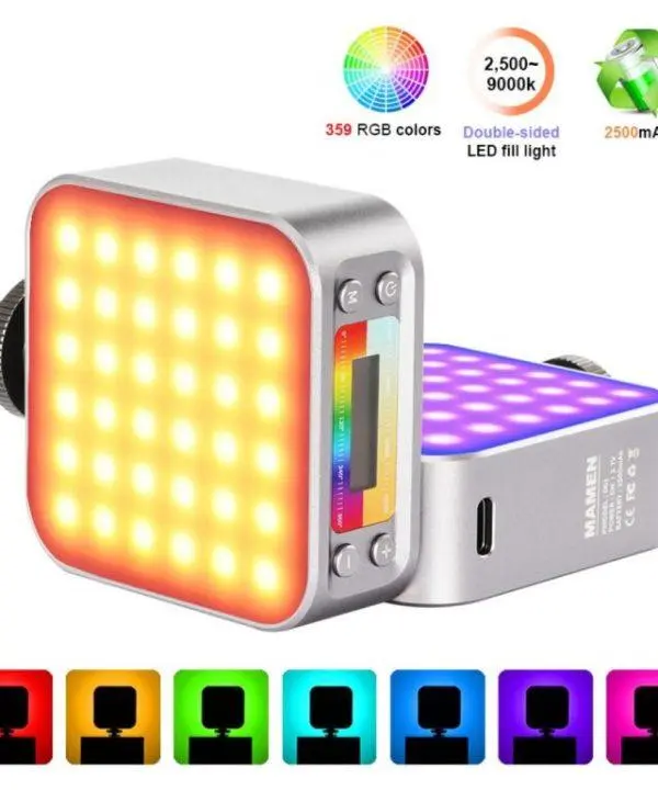Mamen Metal Frame RGB Do1 LED Fill Light Double-Sided Portable LED Light - Image 3