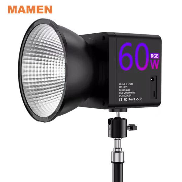 Mamen SL-C60R LED Video BI Color +RGB Light With Built In Battery Power Portable Cob Photography Light ( Bowen Mount Including )