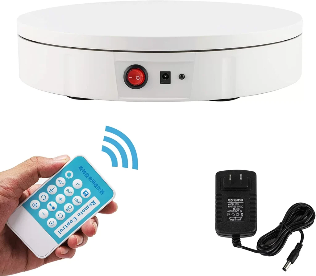 Photography-turn-table-price-in-pakistan-1024x896 360 Rotating Table 30cm for Products Photography ( White ) - Image 1