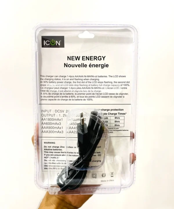 ICON Quick LCD AA and AAA Cell Charger with 2700Mah Cell - Image 3