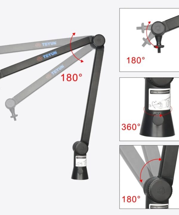 Teyun NBA-6 Professional Microphone Arm Black - Image 3