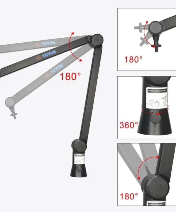 Teyun NBA-6 Professional Microphone Arm Black - Image 3