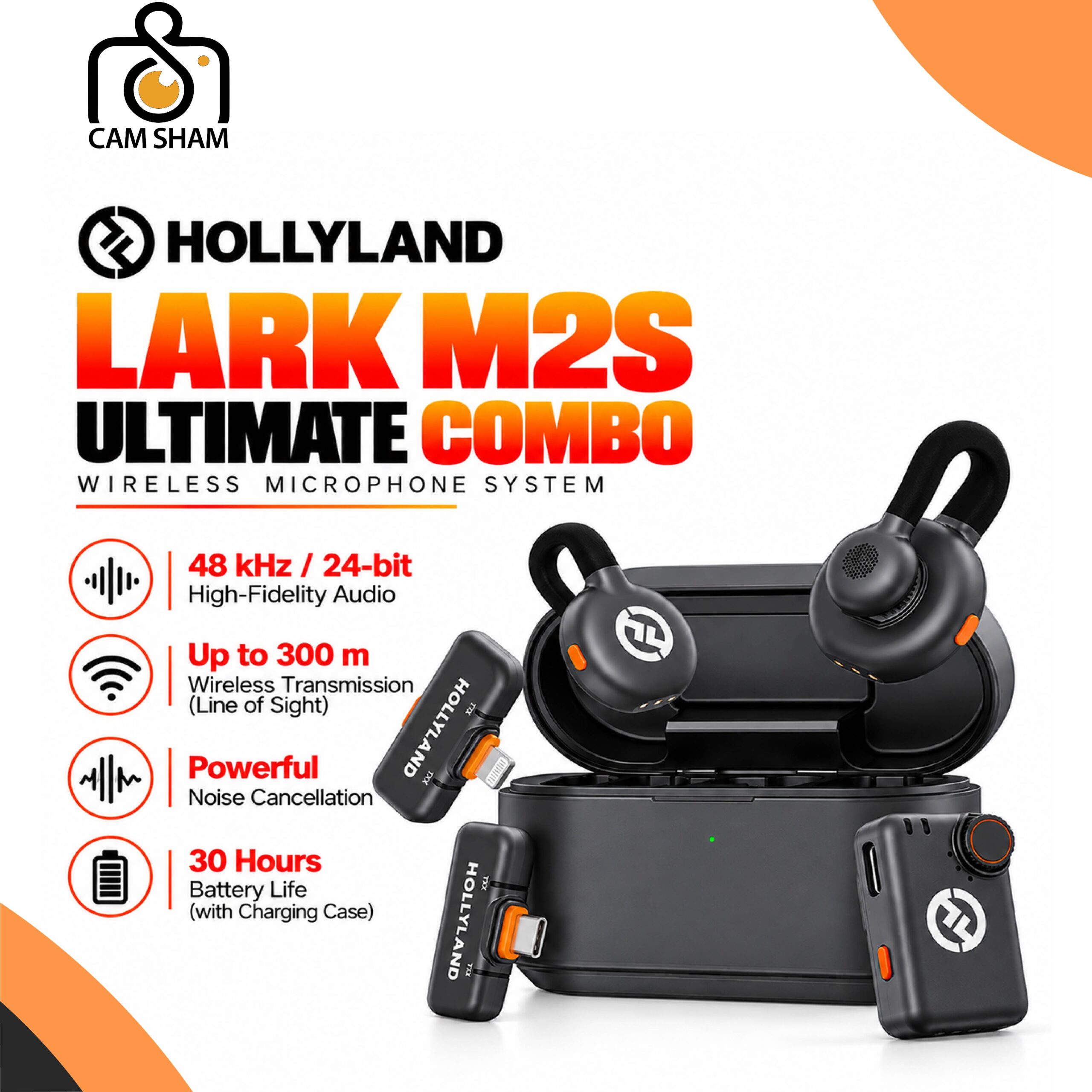 Facebook overlay Hollyland LARK M2S Ultimate Combo Wireless Microphone System - Image 1