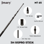 Jmary MT‑65 Selfie Stick Tripod for Mobile Vlogging & Photography - Image 5