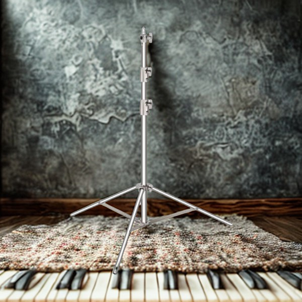 CAISI CS S280G Heavy‑Duty Silver Light Stand for Studio & Photography Lighting