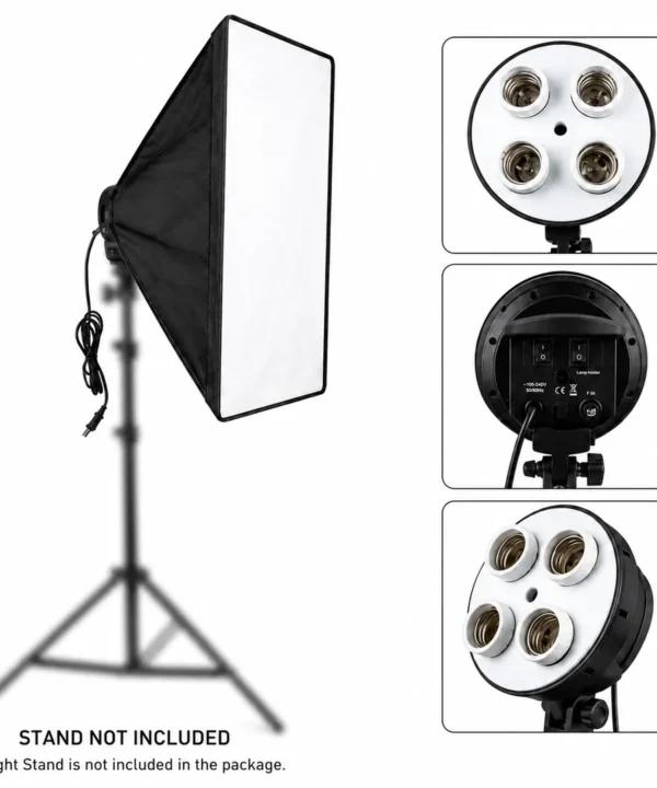 Professional 4-Bulb Photography Softbox Kit