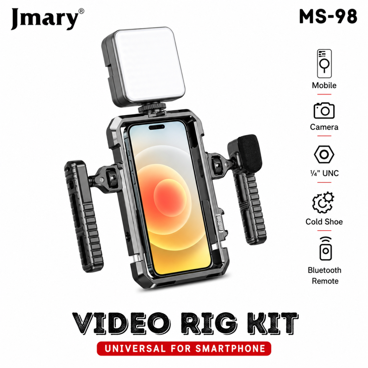 Jmary MS-98 Professional Aluminum Smartphone Video Rig with Bluetooth Remote