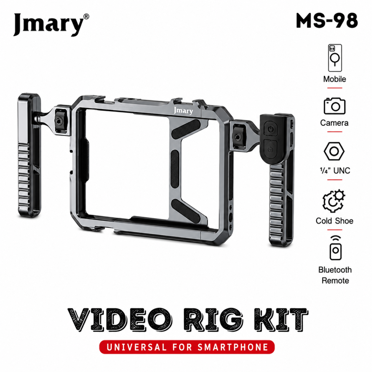 Jmary MS-98 Professional Aluminum Smartphone Video Rig with Bluetooth Remote