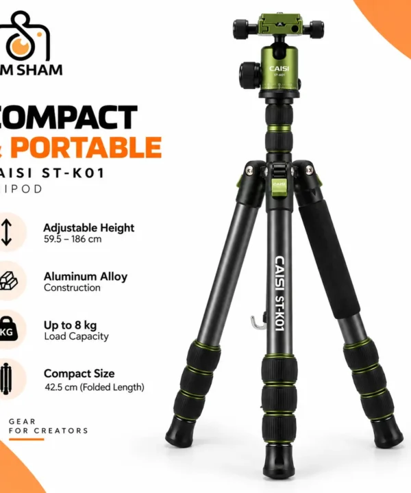 CAISI ST-K01 Professional Camera Tripod for Photography & Video