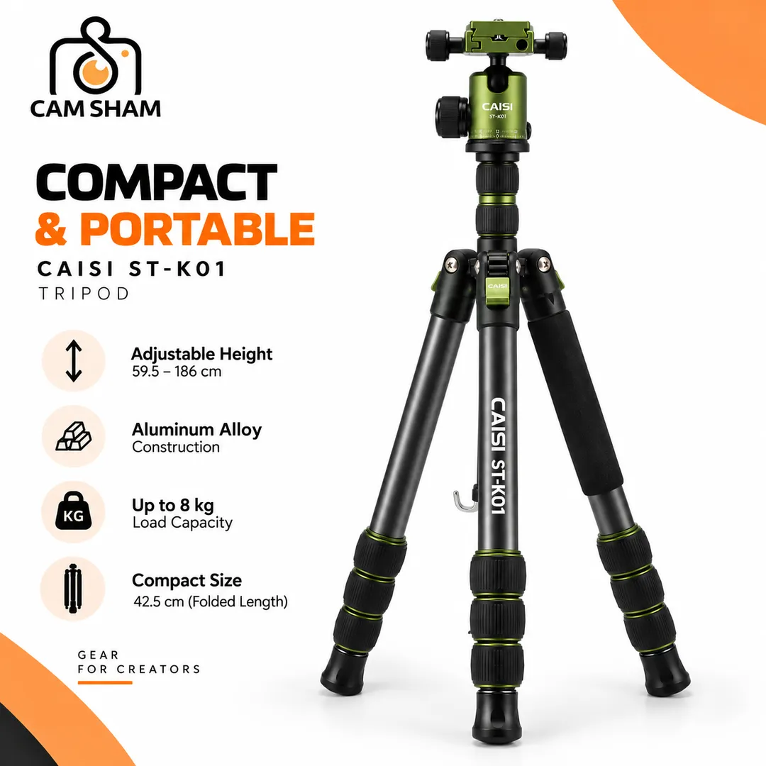 CAISI ST-K01 Professional Camera Tripod for Photography & Video