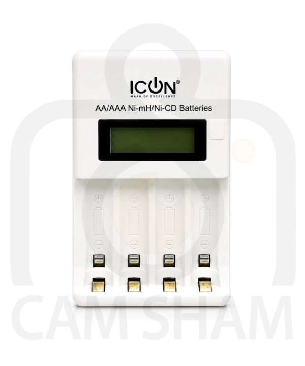 ICON Quick LCD Battery Charger 4×2700mAh AA Rechargeable Batteries